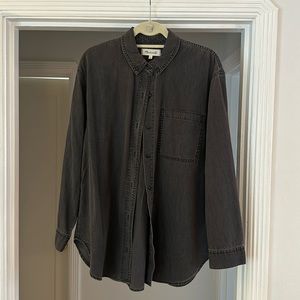 Madewell Denim Oversized Ex-Boyfriend Shirt in Lunar Wash